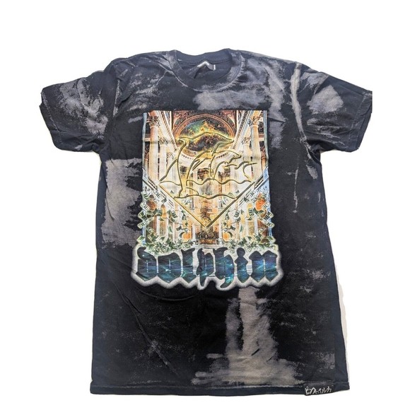 Pink Dolphin T-Shirt Men's  Short Sleeve Abstract Logo Spellout Size M - Picture 1 of 9